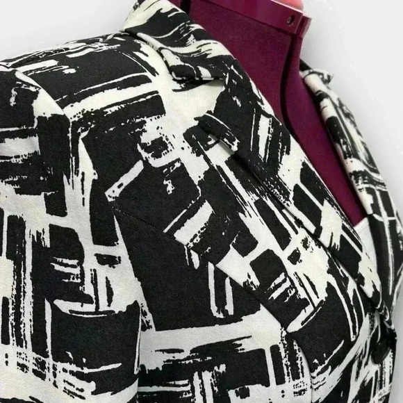 STUDIO POINT 3/4‎ sleeve ladies button down blazer white/black size 14 - Picture 6 of 12